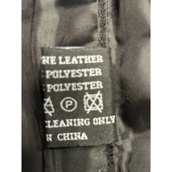 Michael Michelle Black leather Biker Vest With Eagle Embroidered Size M men - Picture 5 of 8